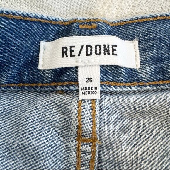 RE/DONE Destroyed 90s High Rise Loose Jeans in Destroyed Medium Blue 26 NWTs - Picture 12 of 16